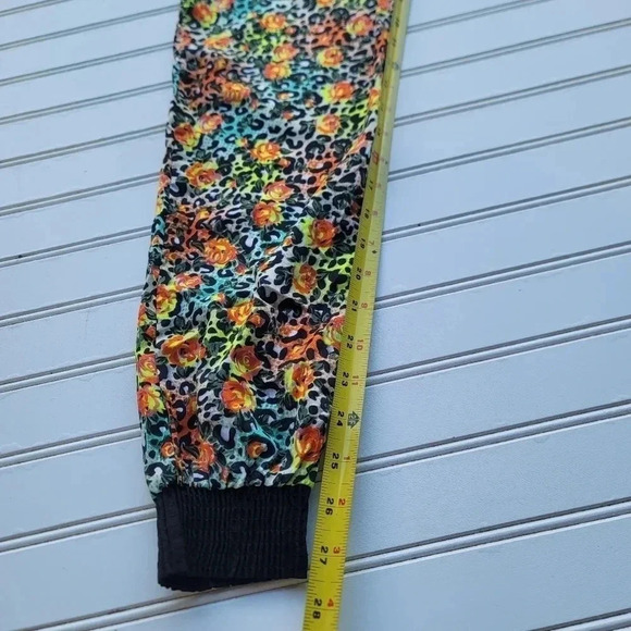 Real Love Girls Floral Lightweight Jogger Pull On Pants Orange Green Sz 14/16 - Picture 9 of 9